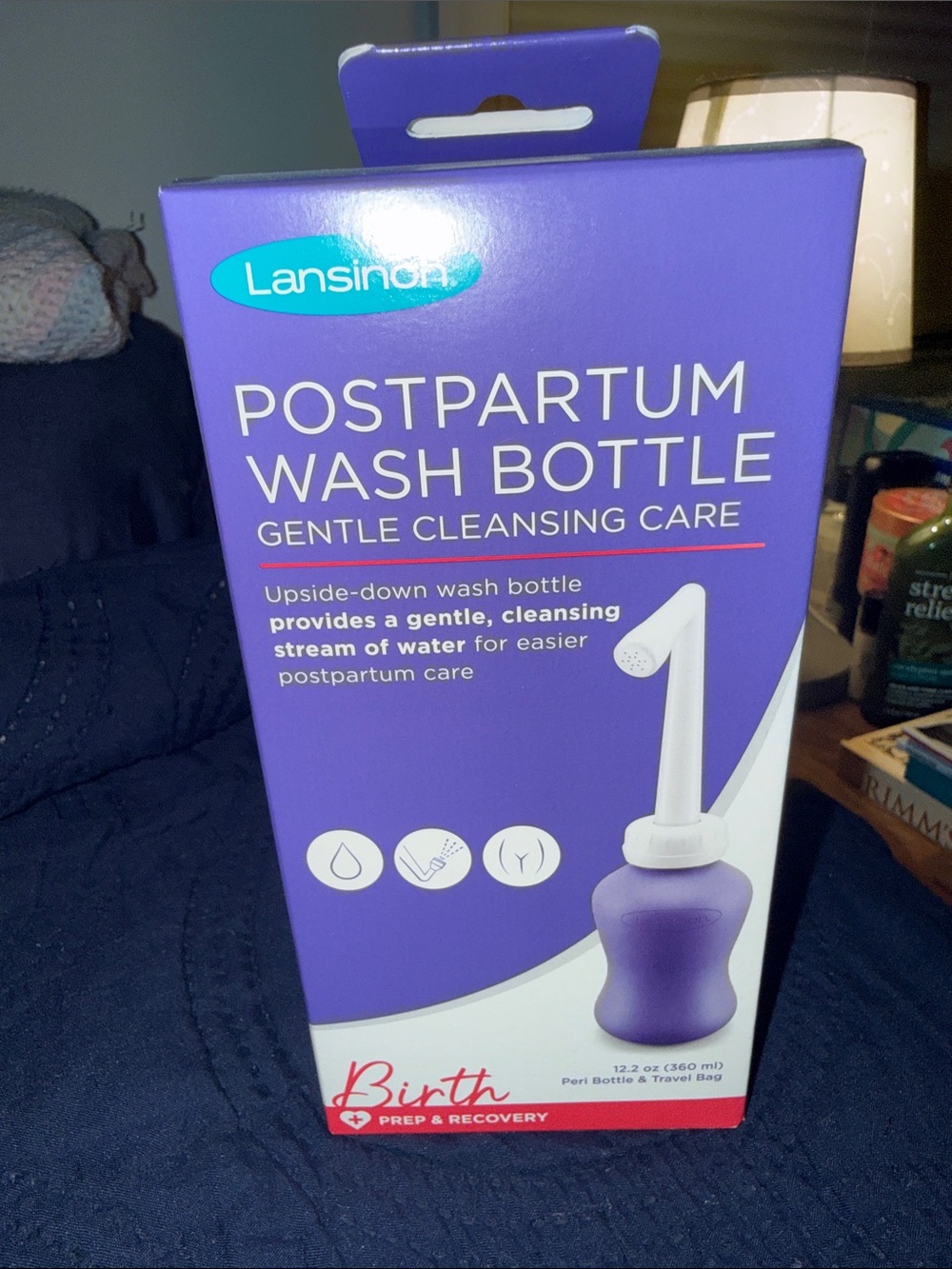 Lansinoh Purple Postpartum Wash Bottle - Gentle Perineal Rinse NEVER OPENED